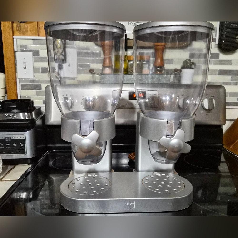 Honey Can Do Chrome Dual Dry Food Cereal Dispenser